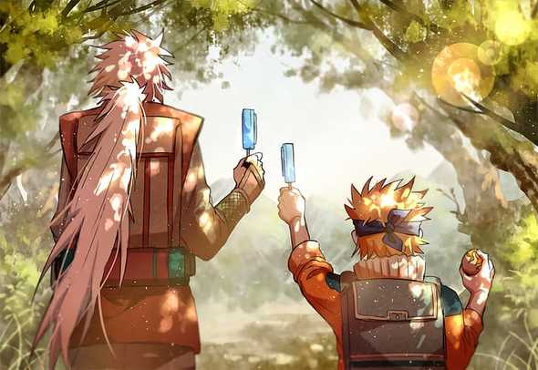 Jiraya and Naruto